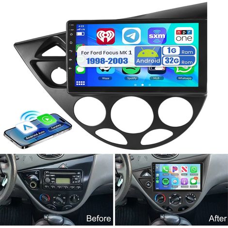 Autoradio DAB+ (en option) Android 15 pour Ford Focus 1998-2005 GPS Navi WIFI FM BT Carplay - 1+32G (1/5)