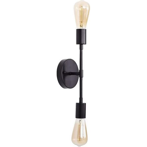 SABIR Lampe Miroir Salle de Bain Vintage , Applique Murale en Métal Noir Intérieure Lumière Miroir Salle de Bain, Douille E27, Longueur: 34cm, Ampoule non Incluse (1/4)