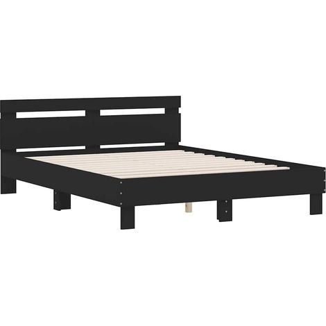 Estructura cama con cabecero madera ingeniería negro 140x190 cm vidaXL (1/5)
