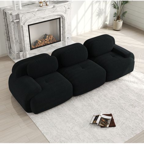 Sofa Sitzmöbel modular Cord 3 teilig Black OKMYHOME (1/5)