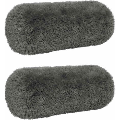 Kissenbezug 2 pcs HEERLEN Hellgrau Ø 15 x 40 cm PV Fleece vidaXL