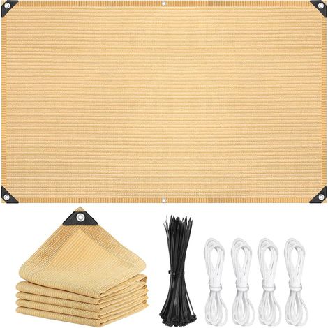 Voile d'ombrage rectangulaire avec œillets, 1 x 2 m, perméable à l'eau et au Vent Voile d'ombrage pour Balcon sans perçage Filet d'ombrage en HDPE Filet d'ombrage (1/5)