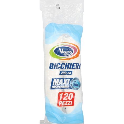 BICCHIERI MONOUSO FORMATO DA 120 PEZZI SUPER RESISTENTI 200CC (1/2)