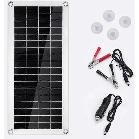 Panneau solaire flexible 1000 W 12-18 V, deux ports USB pour la charge de batteries de téléphone, camping-car et voiture en extérieur (1/5)