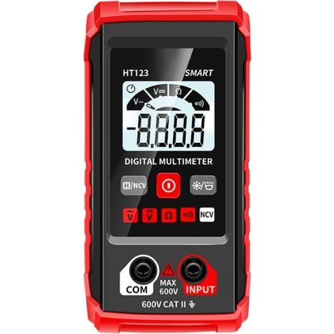 HT-123 Digital Multimeter with 2000 Smart Measurement Points, Auto-Ranging Voltmeter, Non-Contact Voltage Function, Voltage Tester, Measures AC/DC Voltage, Resistance and Continuity (1/5)