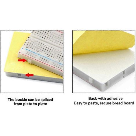 Kit de módulo de alimentación para protoboard MB102 con protoboard sin soldadura de 830 puntos y 65 cables puente flexibles. (1/4)