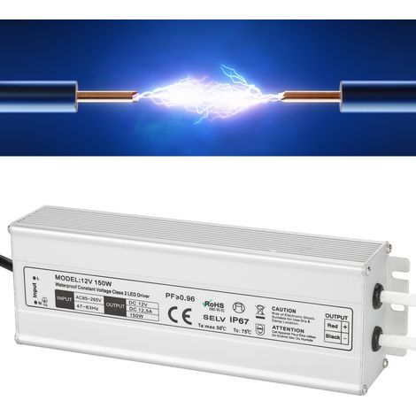 Alimentation à découpage étanche 150 W IP67 avec LED, sortie 12 V (norme européenne) AC85-265 V (1/5)