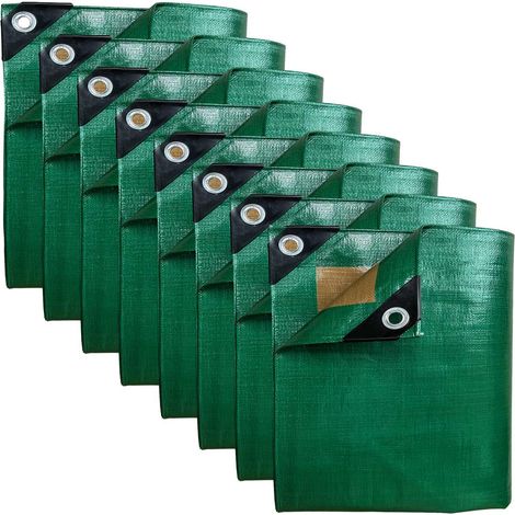 TECPLAST Pack Stockage Bois PROFESSIONNEL - 8 Bâches imperméables HQ250BO - 1,5x6m (x3) + 3x5m (x3) + 2x3m (x2) - PM3BO