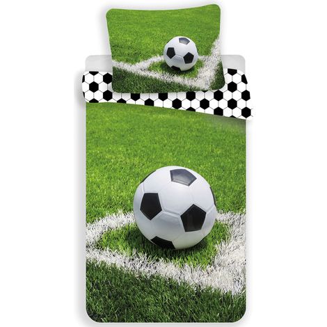 Parure de lit ballon de football - 140 x 200 cm - Vert - Livraison gratuite (1/4)