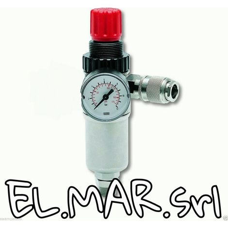 Riduttore di pressione attacco rapido 3/8" F + MANOMETRO per Compressore