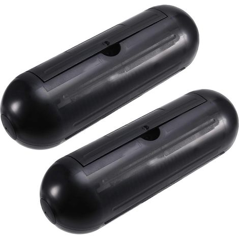 Lot de 2 capuchons de protection pour rallonges électriques, étanches pour une utilisation intérieure et extérieure, pour guirlandes lumineuses de Noël (noir). (1/5)