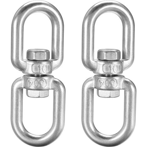 Émerillon - Acier Inoxydable - 10 mm x 125 mm - 2 Anneaux Pivotants - Charge Max 420 kg - Pour Sièges Suspendus (1/5)