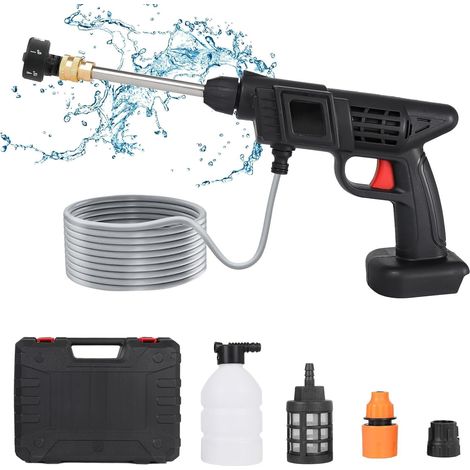 Ej.Life 460 W batteriebetriebener Hochdruckreiniger, max. 1300 PSI tragbarer kabelloser Hochdruckreiniger mit Zubehör, ideal für Autos, Haus und Garten (1/5)