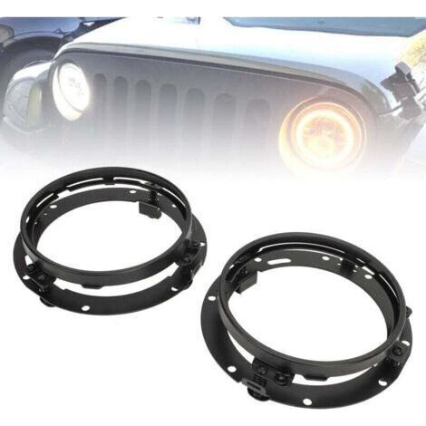 Lot de 2 anneaux de phare ronds de 7 pouces, support de montage de phare, anneau de retenue pour Wrangler (1/4)
