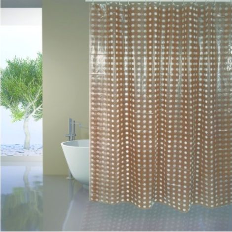 Cortina de ducha de PVC 180x200cm Marrón - Anillas incluidas MSV