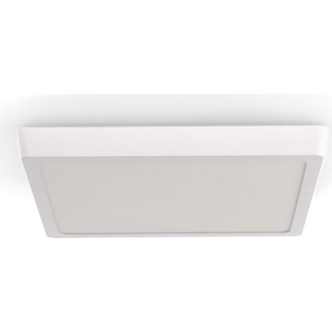 Plafonnier carré Slim Series, 25W, 2500lm, lumière chaude (3000K). Plafonnier d'intérieur IP20. Idéal pour cuisine, chambre et salle de bain. Installation facile, LM5258. (1/5)