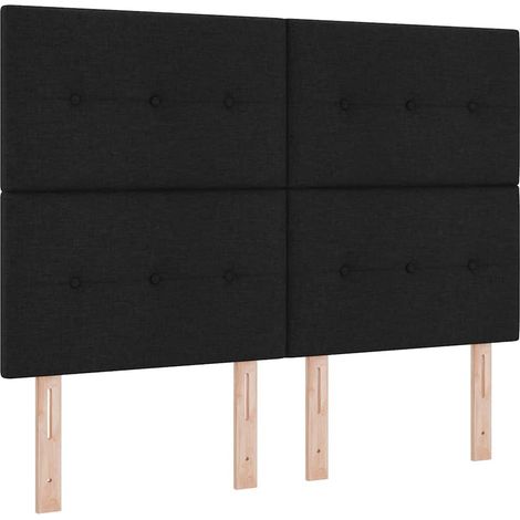Maison Exclusive - Letto a Sorgente LED con materasso Nero 140 x 190 cm Tessuto