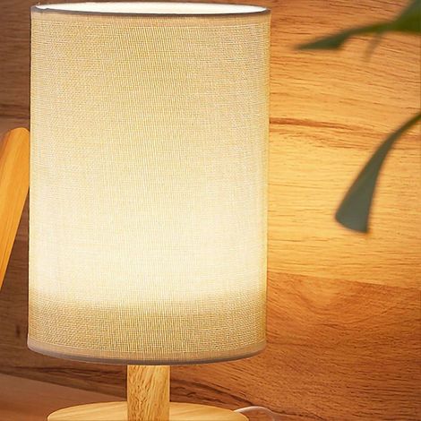 Lampe de chevet miniature LED à lumière chaude, alimentée par USB, veilleuse de table ou bureau, couleur beige, avec bouton – design moderne (1/5)