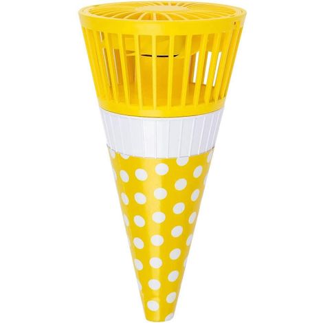 Ventilateur portable 2020, mini ventilateur de poche USB à suspendre autour du cou en forme de glace pour les activités extérieures et intérieures en été (jaune mangue) (1/5)