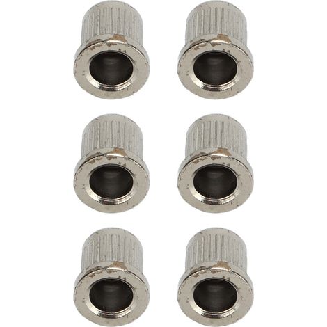 6 pièces ferrules pour cordes guitare électrique, laiton argenté, montage traversant corps, édition Recordative. (1/5)