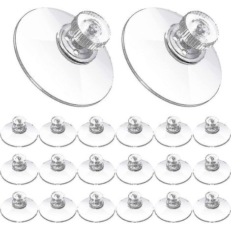 Lot de 20 ventouses en plastique transparent de 40 mm, avec ventouses adhésives puissantes. (1/5)