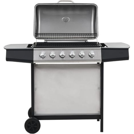 Barbecue au gaz avec 6 zones de cuisson-Plancha à gaz Inox Argenté (1/5)
