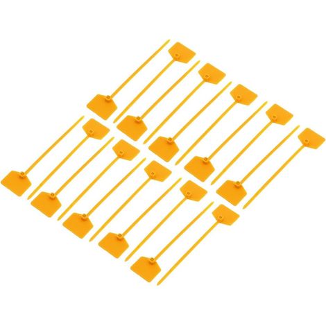 20 selbstsichernde Nylon-Kabelschuhe, 3 x 120 mm, gelbes Drahtetikett, Kabelmarkierungsverbinder
