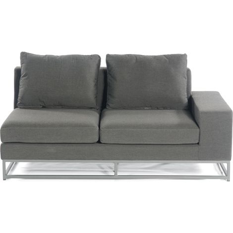 Sonnenpartner 2-Sitzer Lounge-Eckmodul rechts Unique Aluminium mit Kissen flanell Loungesofa Sunbrella