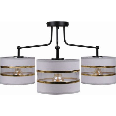 Lampadario Candellux ANDY 3xE27 nero oro vetro metallo (1/4)