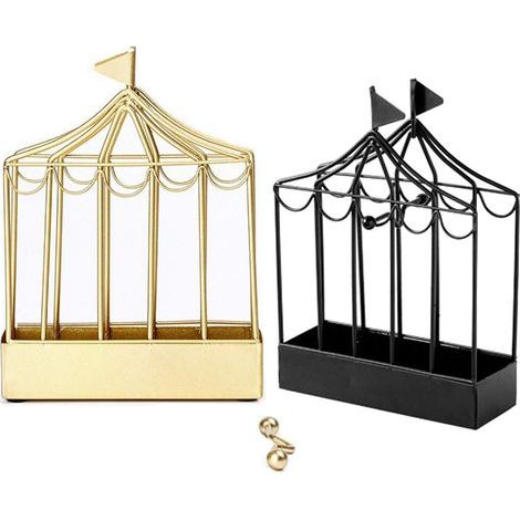 2 STK Creative Gold and Black Metal Mosquito Coil Holder,Mosquito Coil Box Incense Holder,13 4.5 17.5cm (1/5)