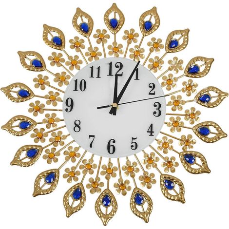 Horloge Murale Métal Doré Luxe - Décoration Intérieure Élégante (1/5)