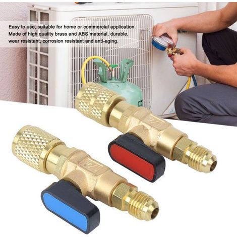 Vanne De Réfrigérant - Laiton ABS - Pour Systèmes CVC HVAC R22 R410A - Filetage 1/4 SAE - 1 Pièce (1/4)