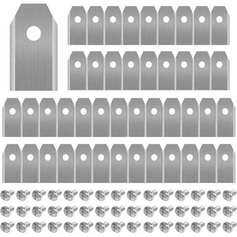 Lawnmower blade, 45 x Titanium Knife Blades for All Husqvarn/Automower/ Yardforce/Gardena Robotic Lawnmowers (3g-0.75mm) With 45 Screws, Replacement Blades for Models 105, 310, 315 (1/4)