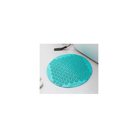 Tappetino da bagno rotondo in PVC per massaggio, tappetino antiscivolo per doccia, tappetino da bagno, tappetino lavabile in lavatrice, tappetino per vasca da bagno con fori di drenaggio e ventose, 55