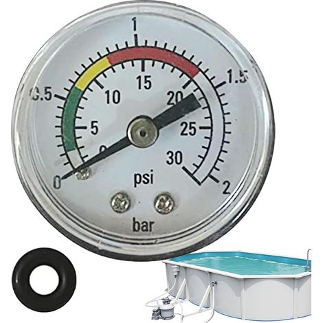 Manomètre filtre piscine Testeur Étanche Robuste  Indicateur Pompe À Eau Pour Filtre À Sable Pour Extérieur Jardin Cour Maison Appartement Spa Bassin Enterré Hors-Sol (1/5)