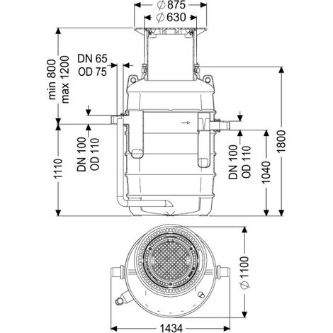 KESSEL 93004.120D-DR séparateur de graisses EasyClean encastré