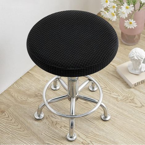 Lot de 4 housses de tabouret rondes antidérapantes, extensibles, lavables, faciles d'entretien, douces et résistantes, pour tabourets ronds de 30 à 40 cm de diamètre, idéales pour chaises de bureau ou (1/5)