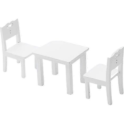 Ensemble table et chaises 3 pièces pour enfants – Mini mobilier en bois – Dimensions 6,7 x 3,8 x 3,5 cm – Surface lisse et sécurisée