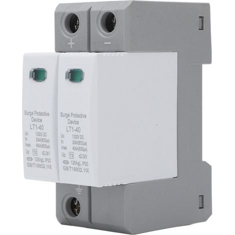 Dispositif de protection contre les surtensions CC, conception modulaire, ignifugé, parafoudre à réponse rapide, 2P 40 kA 1000 V (1/5)