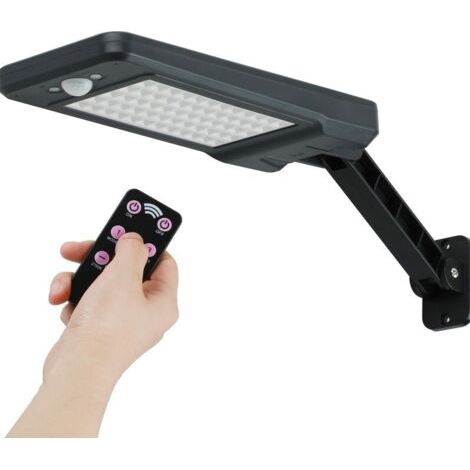 60 LED Lampes Solaires Extérieur Etanche IP65, Applique Murale Led Telecommande, Lampe de Sécurité Solaire Sans Fil pour Jardin, Garage, Cour, Escalier, Patio, 2 Packs (1/5)