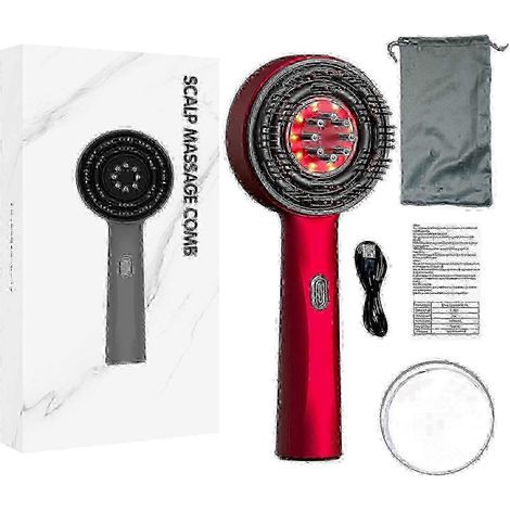 Appareil de massage électrique du cuir chevelu avec technologie Shiatsu et luminothérapie rouge pour la croissance des cheveux et la prévention de leur chute. avec applicateur d'huile. (1/5)