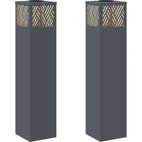 Solar LED Pathway Light 2 pcs Anthracite Cold Rolled Steel vidaXL