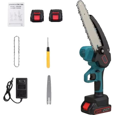 Mini motosierra, corte eficiente, características de seguridad fáciles de usar, C (2 baterías), UE-a (1/2)