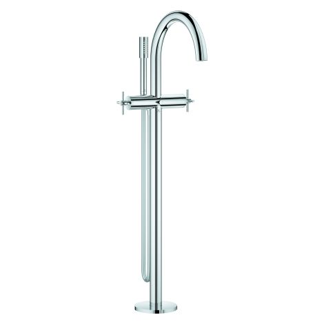 2-Griff-Wannenbatt. Atrio 25272 FMS Bodenmontage Kreuz-Griff chrom (1/4)