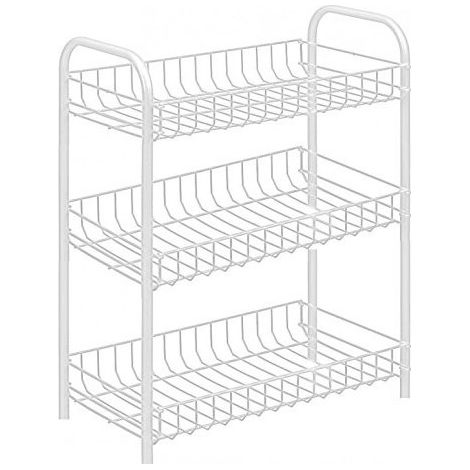 TrAdE Shop Traesio - Carrello Portaoggetti Porta Oggetti 3 Ripiani Bianco 308 Per Cucina Bagno -