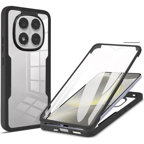 Coque pour Xiaomi Redmi Note 15 4G, Protection D'écran Intégrée Housse Antichoc Militaire Double Face, Case Bumper Anti-Rayures en Silicone Transparent à 360°. Noir (1/5)