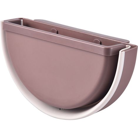 Poubelle Pliante Murale, Poubelle De Cuisine Pliée à Suspendre Petite Poubelle (Marron) (1/5)