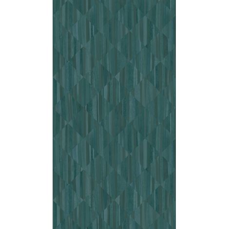 papier peint panoramique imitation bois en 3D bleu canard  - Origin Wallcoverings (1/5)
