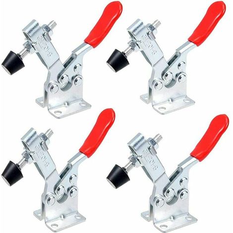 10pcs Pince à Genouillère, 201 Sauterelle De Serrage Pince à Bascule en Métal Horizontal Sauterelle Serrage Barre de Dégagement, Capacité de Maintien Environ 59 lbs, Antidérapant (1/4)