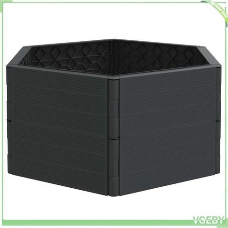 Jardinière modulable - FAFEICY - Panneau modulaire empilable - Anthracite - Polypropylène (PP) - 12 panneaux 53x26x3,5 cm (1/4)